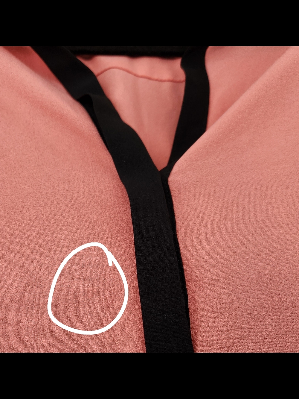 RW&CO. Coral Button-Down Blouse with Black Trim - Picture 3 of 4